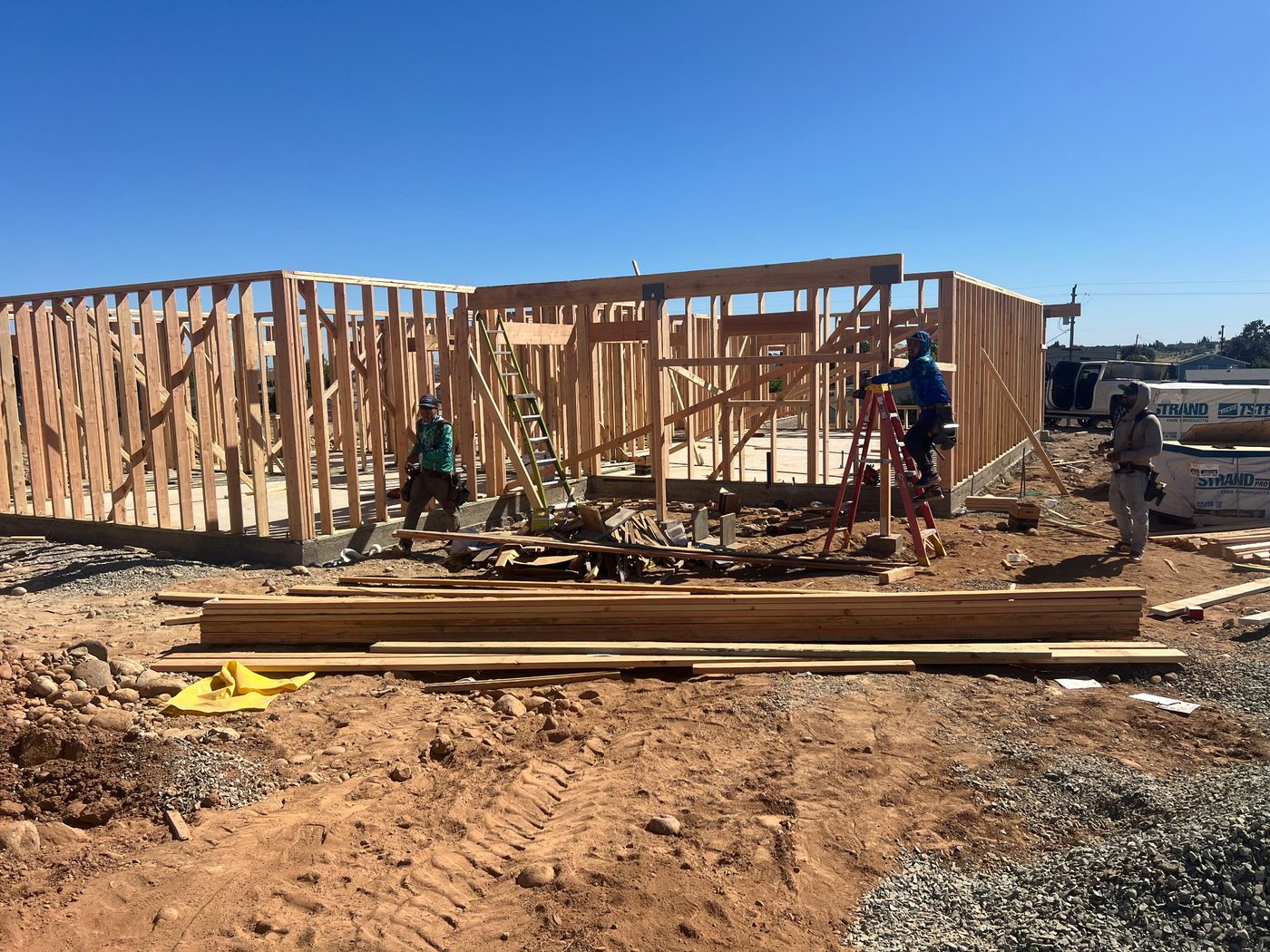 Framing work underway on one of Jesse Plascencia's real estate projects